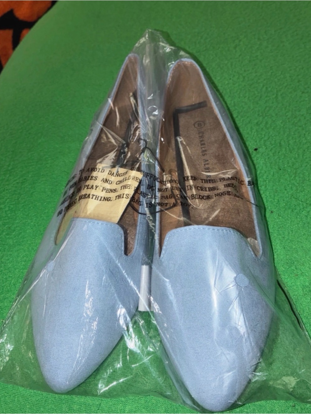 Charles Albert Light Blue Women's Slip-On Loafers